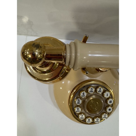 Vintage Western Electric French Style Push Button Telephone in Cream & Gold - Picture 6 of 8